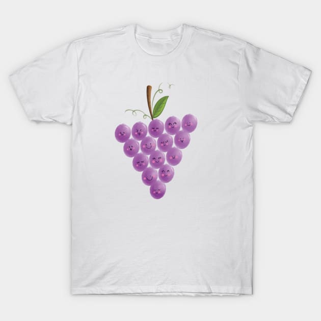 Purple Grapes T-Shirt by The Pretty Pink Studio